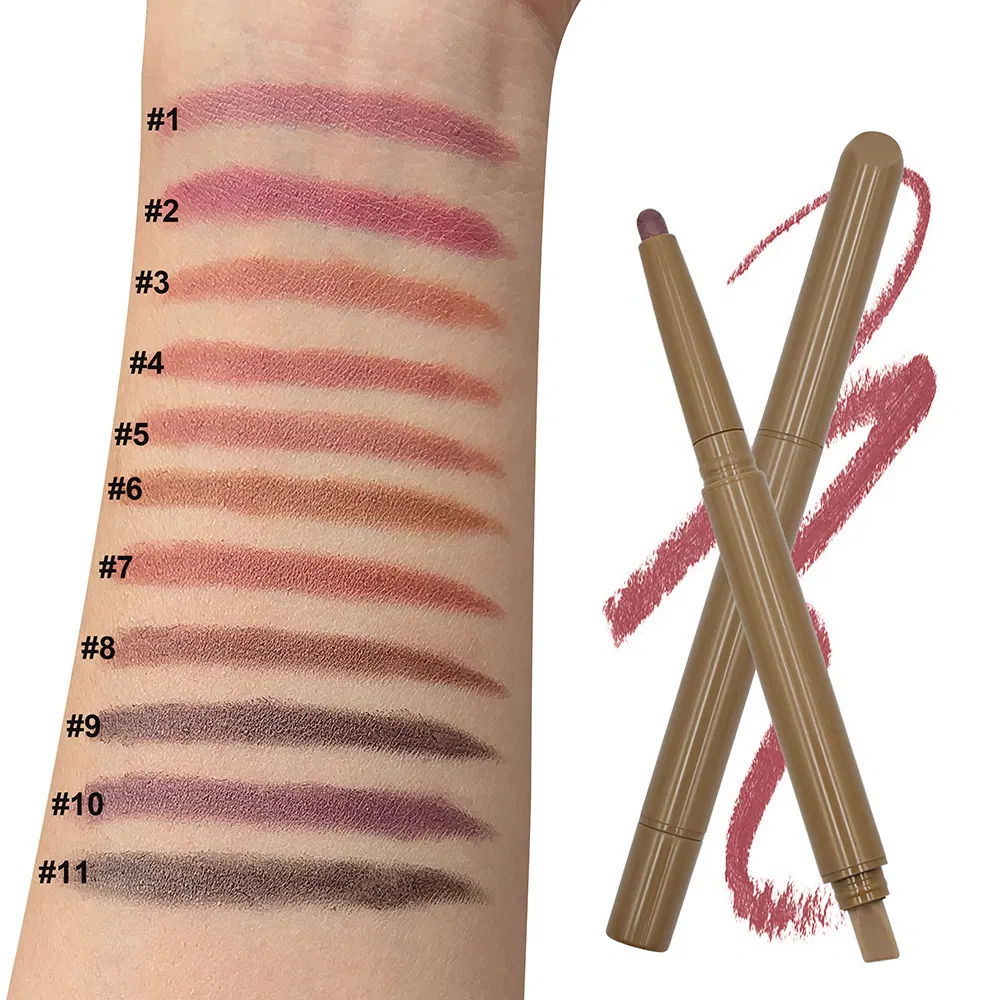 Wholesale Makeup Peptide Lipliner Contouring Plump Lip Liner Custom Logo Retractable Vegan Creamy Brown Lip Liner