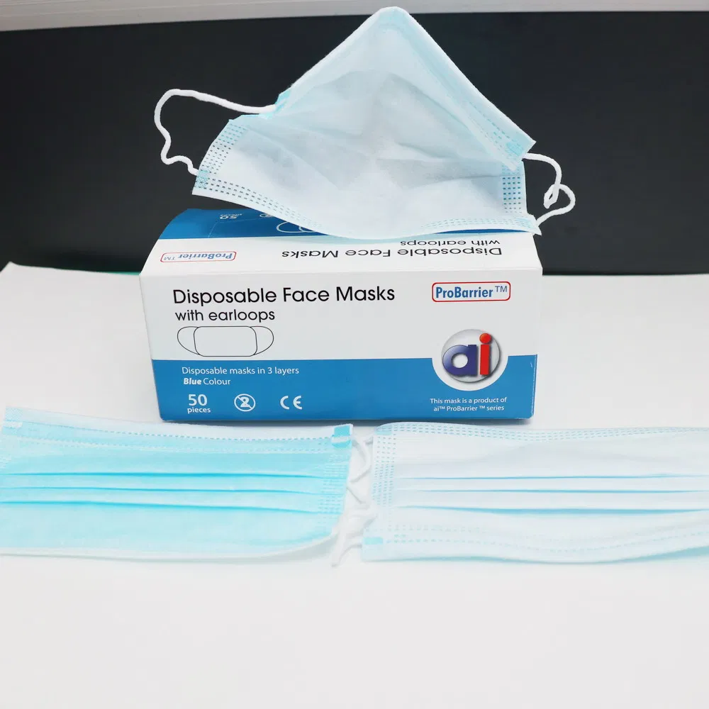 Disposable 3 Layer Non-Woven Masks with Earloops