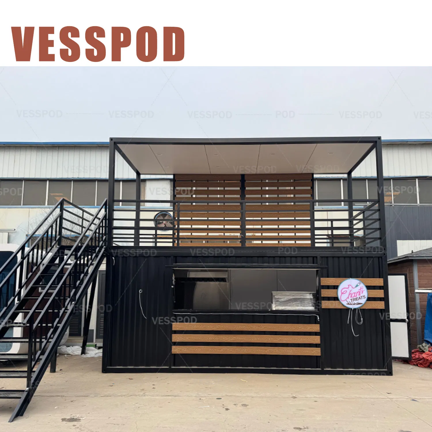 Cafe Container 20 FT Shipping Container Prefab Bar with Equipment Installed Sales Service Window