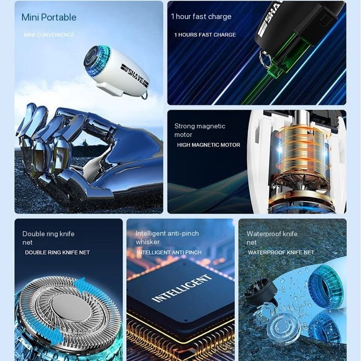 Hot Selling Small Beard Razor Turbine Aircraft Head Electric Shaver