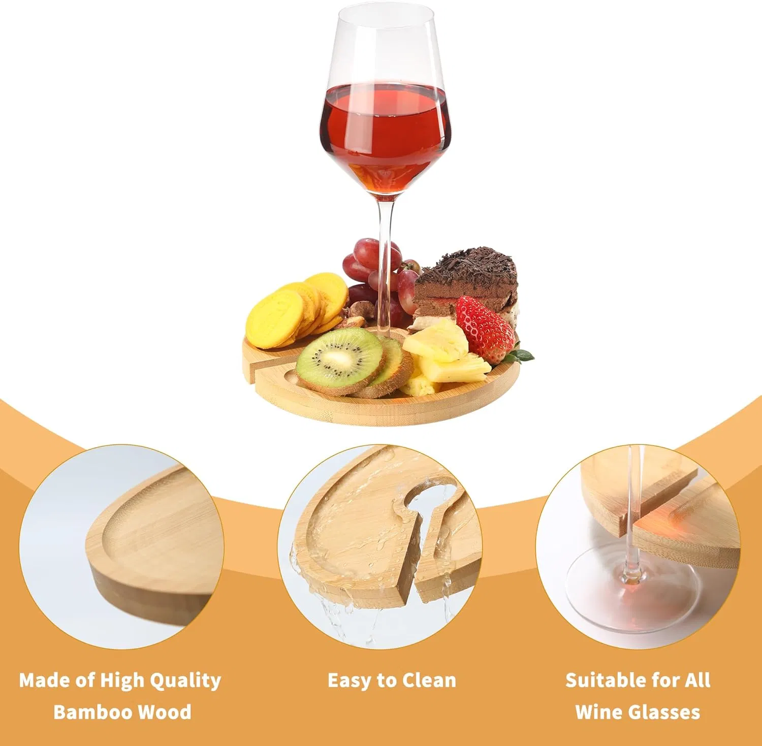 2-in-1 Mini Charcuterie Board with Wine Glass Topper