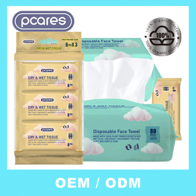 Cotton & Viscose Eco-Friendly Ultra-Soft & Thick Highly Absorbent & Lint-Free for Sensitive Skin Disposable Face Towel