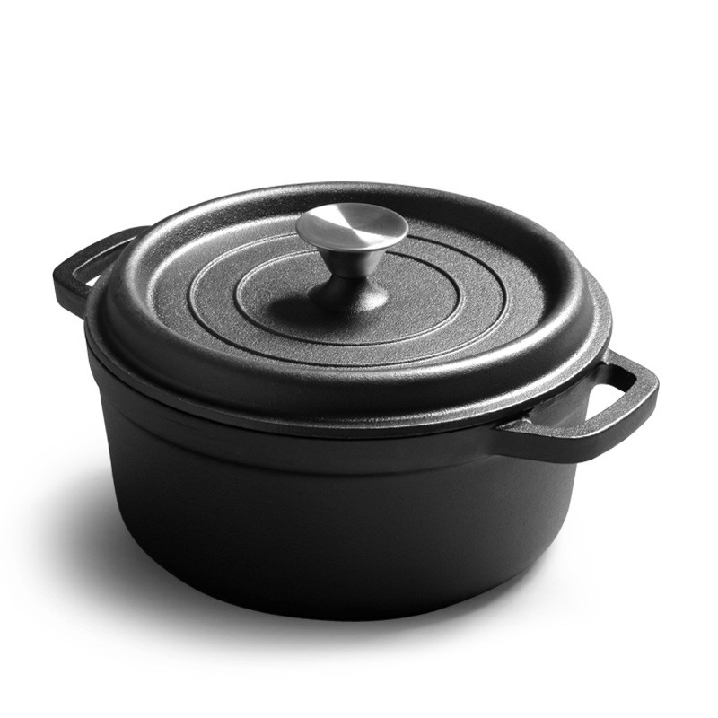 Non-Coated Black Cast Iron Cooker Pot