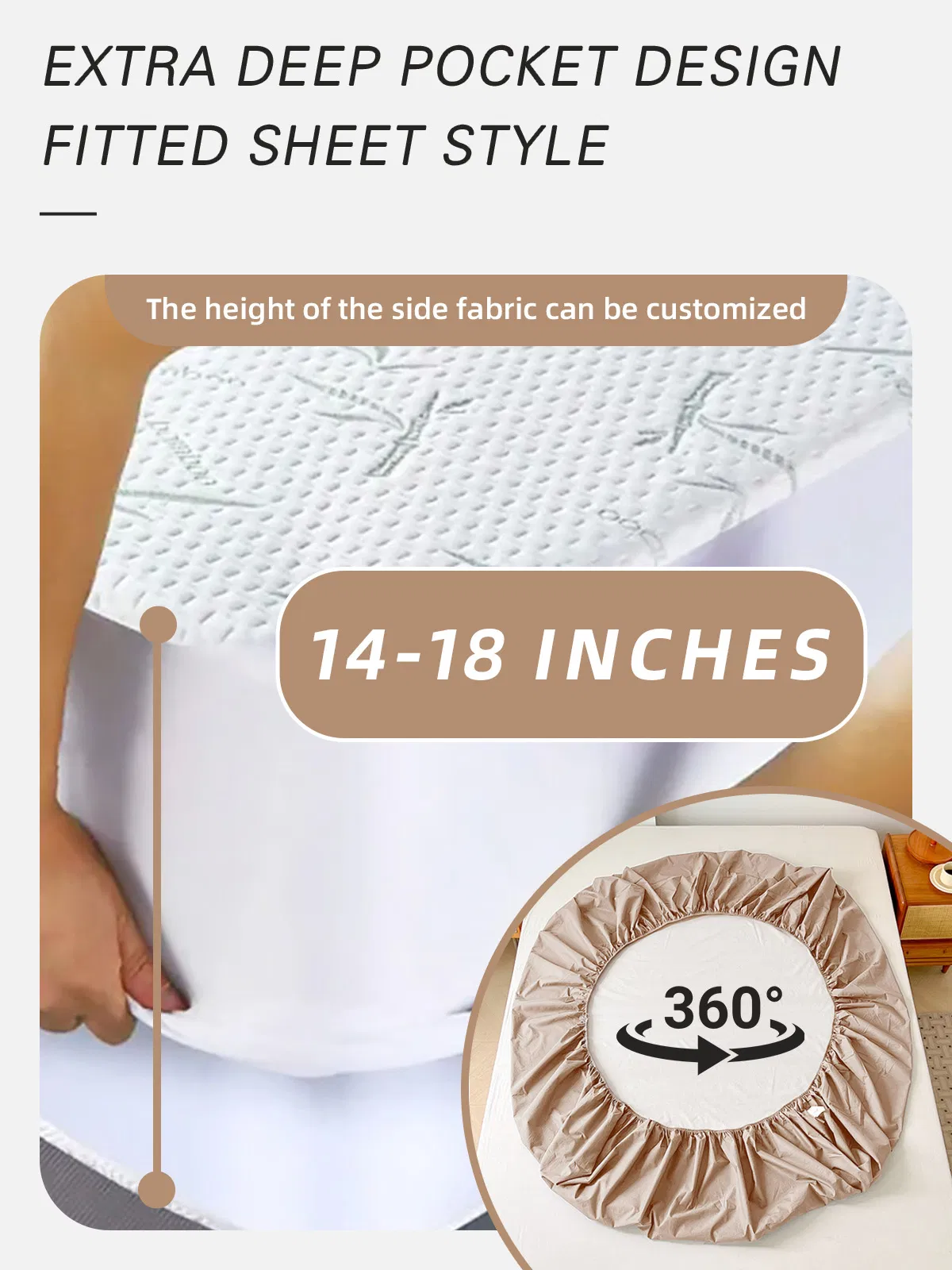 Bamboo Fiber Jacquard Mattress Waterproof Cover