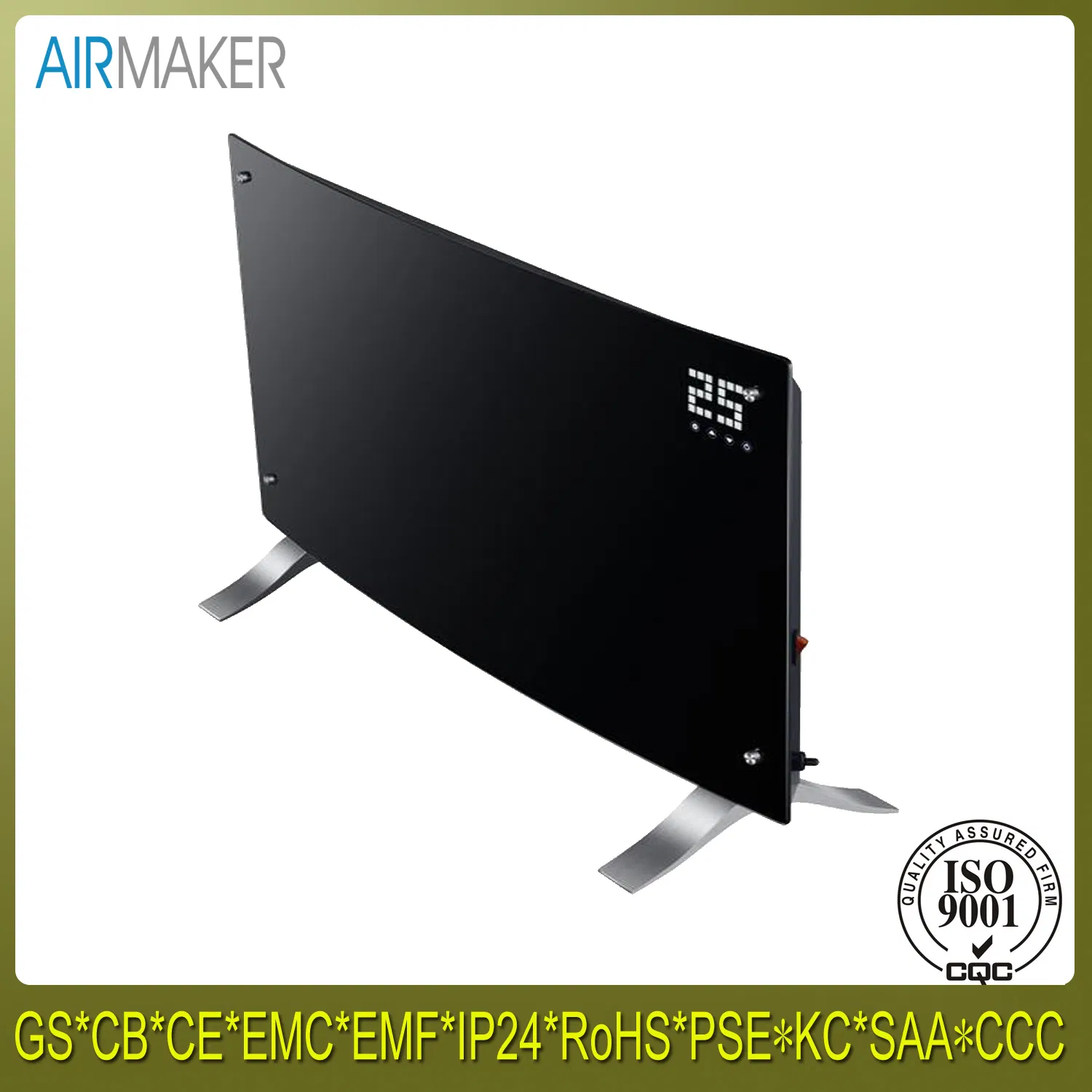 2000W Touch Screen Electric Wall Mounted Glass Panel Convector Heater/Electrical Heater/Fan Heater