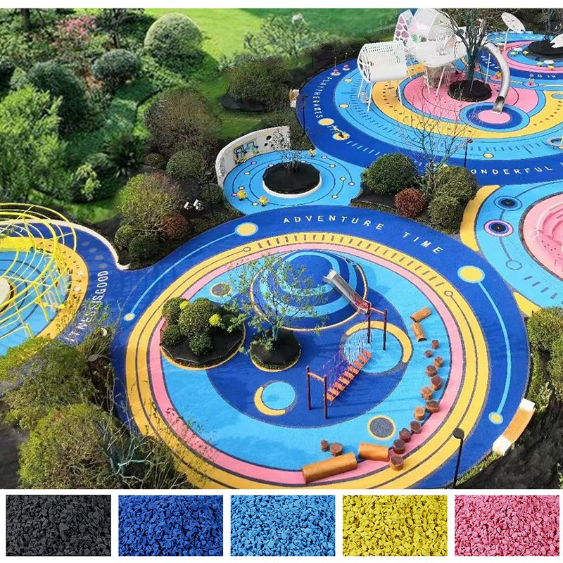 Wet Pour Rubber Surfacing by Edpm Rubber Granules Poured Rubber Surfacing