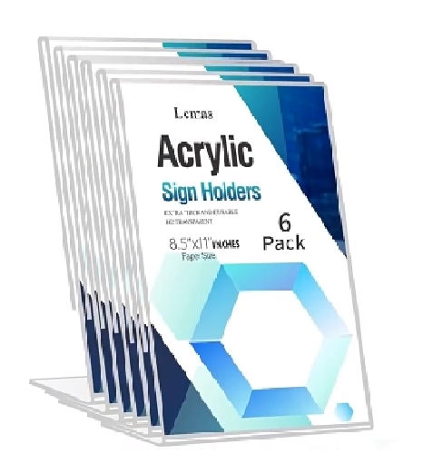 Wholesale High Quality Acrylic Sign Holder 8.5*11 Lshape