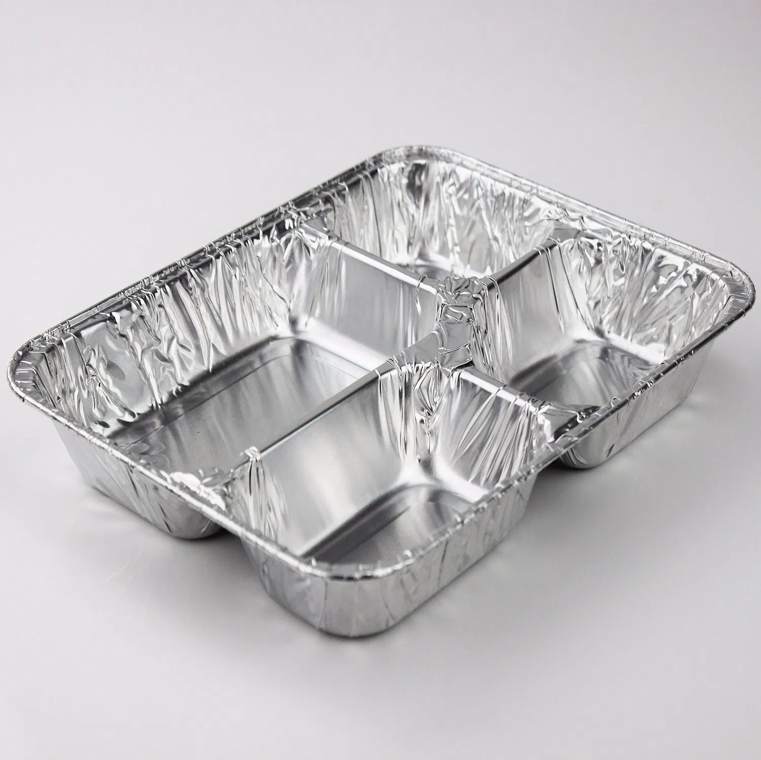 Food Lunch Box 4 Compartment Aluminium Storage Box Disposable Aluminum Foil Container