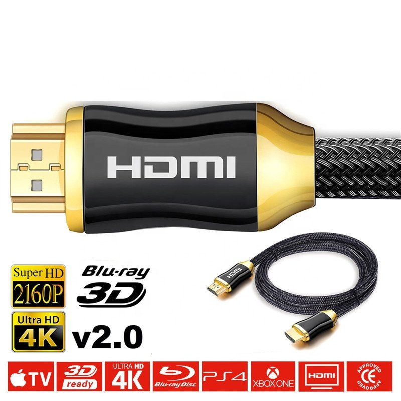 Кабель HDMI 2.0 высокоскоростной, 4K, с нейлоновой оплеткой