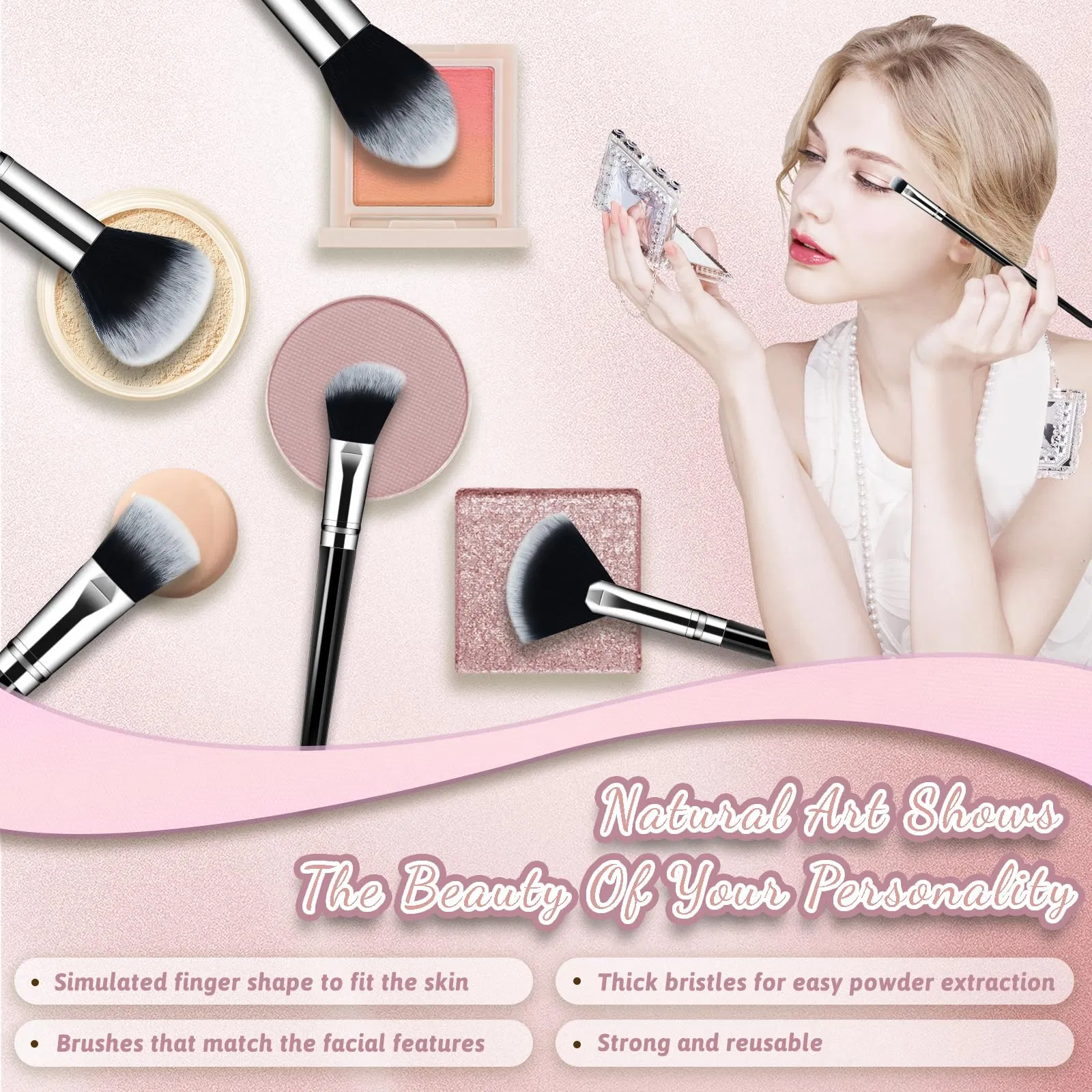 Makeup Brush Set, Premium Synthetic 14 PCS