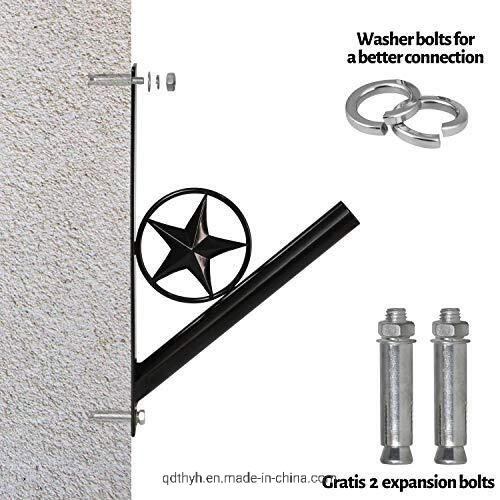 Heavy Duty Iron Star Flag Pole Holder - Wrought Iron Flag Pole Bracket From Professional Fabrication Factory
