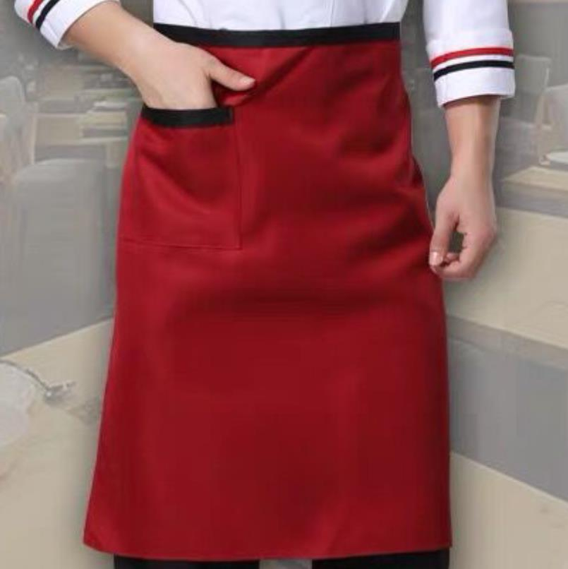 Pure Color Cotton Kitchen Cooking Restaurant Coffee Waiter Half Apron