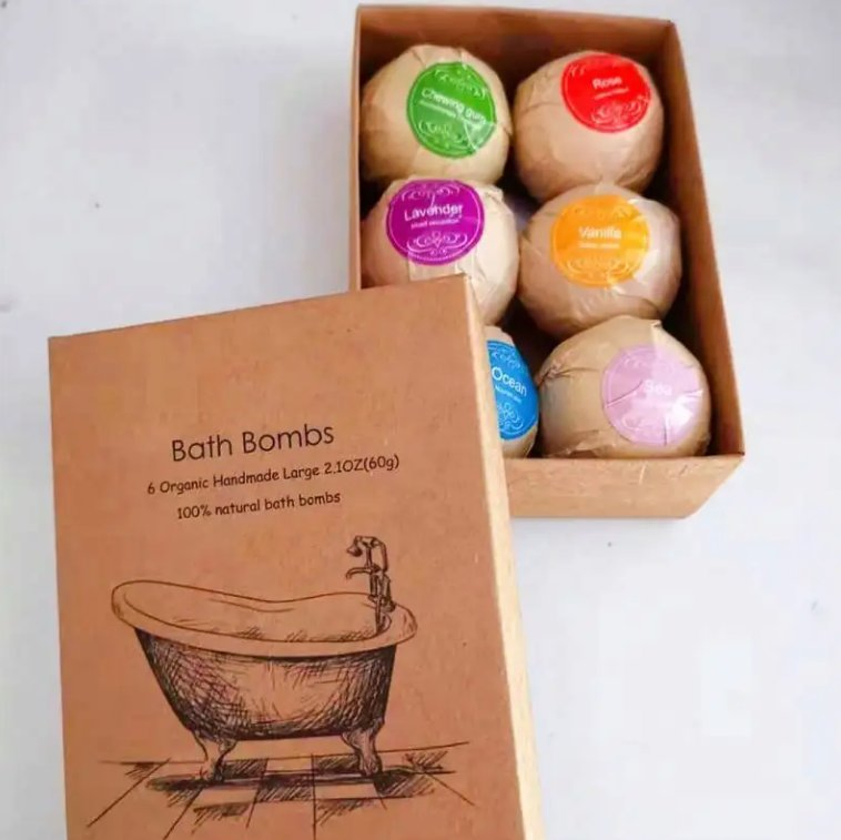 Online Wholesale and Retail Bath Salt Balls Bubble 6PCS Colorful Salts Ball SPA Bombs Gift Set Organic Vegan Magnesium Relax Natural Hand Made Bath Bombs Set
