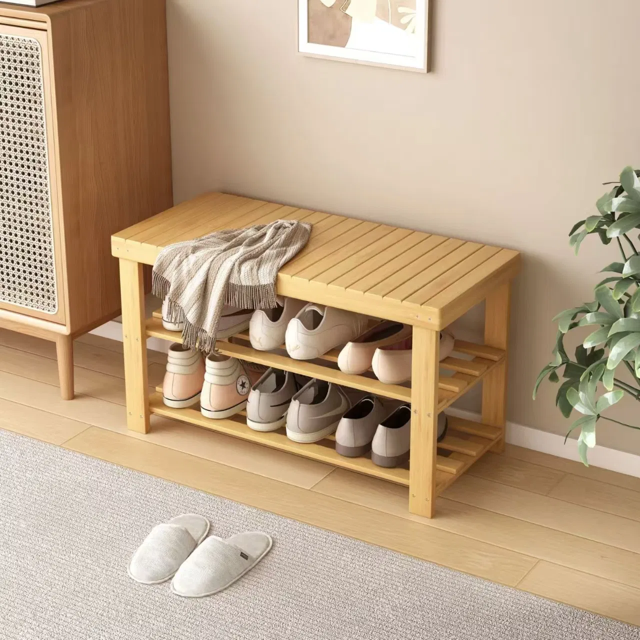 Exclusive Custom Made Wholesale Wooden Shoe Rack