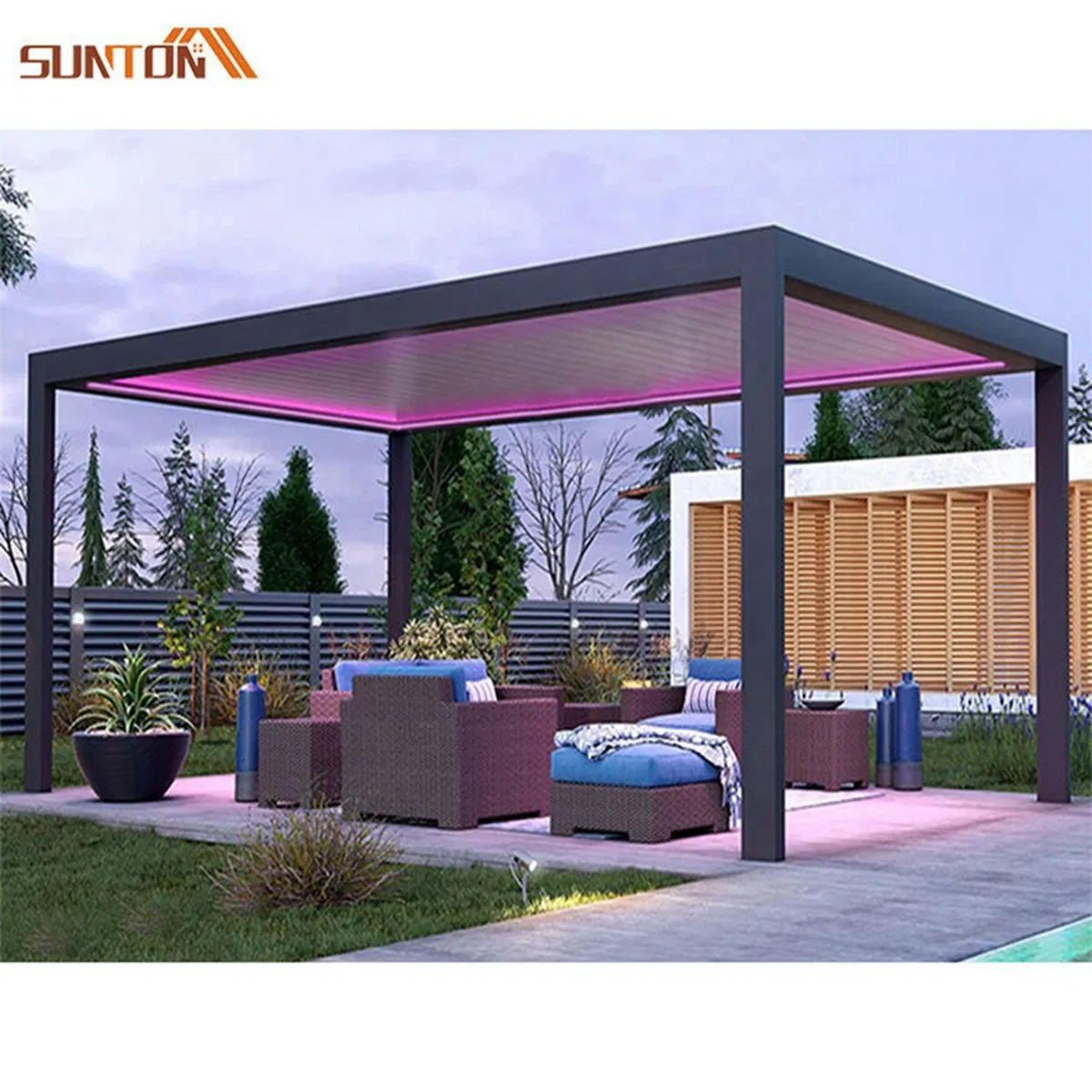 3X3 3X4 4X4 6X3 Meter Pergola Roof, Covers Canopy Outdoor Gazebo Waterproof Garden Pergola Aluminium