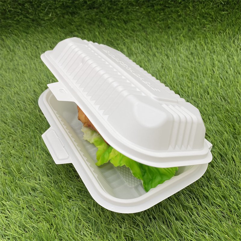 Disposable Biodegradable Cornstarch 6inch Burger Clamshell Food Box