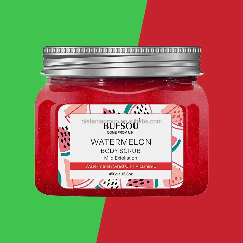 New Arrival Custom Logo Private Label Deep Cleaning Exfoliating Whitening Organic Watermelon Fruit Body Scrub