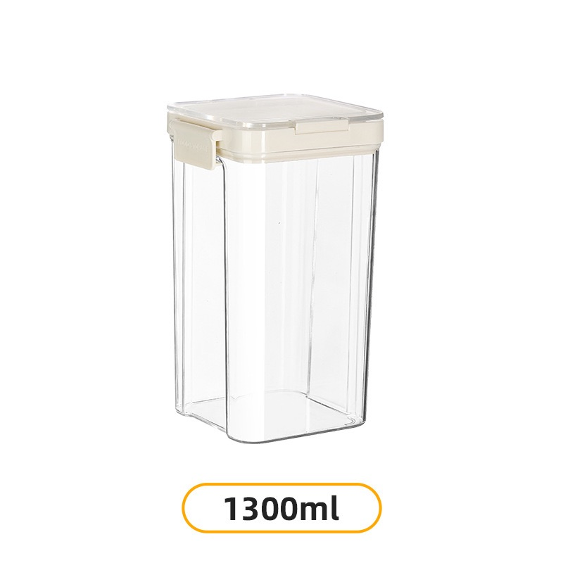 Push-Button Lid Sealed Storage Box with Thickened Moisture-Proof Feature - Square Snack Storage Container - Food-Grade Grain Storage Container