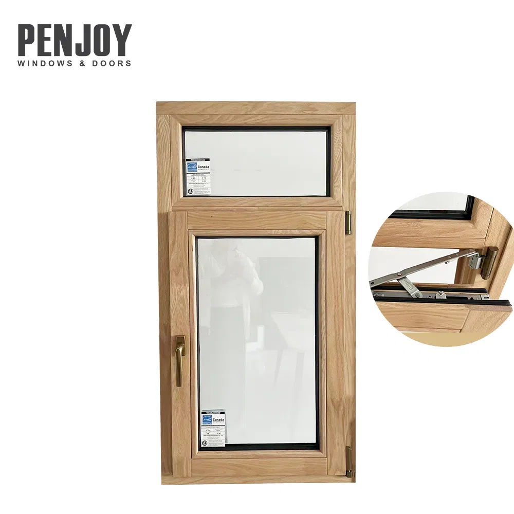 Prefinished Low Maintenance Oak Wood Window for Quick Installation Wood Window