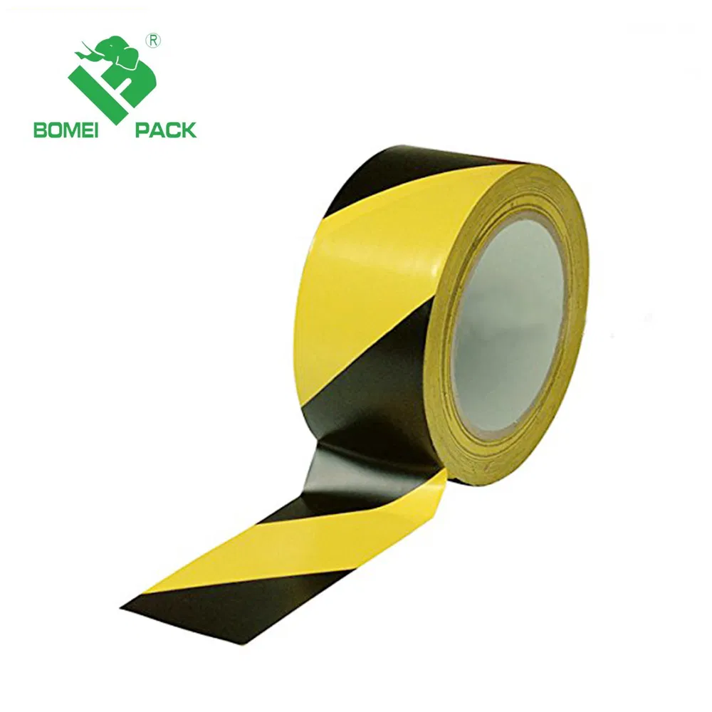 Black Yellow PVC Vinyl Floor Safety Hazard Warning Tape