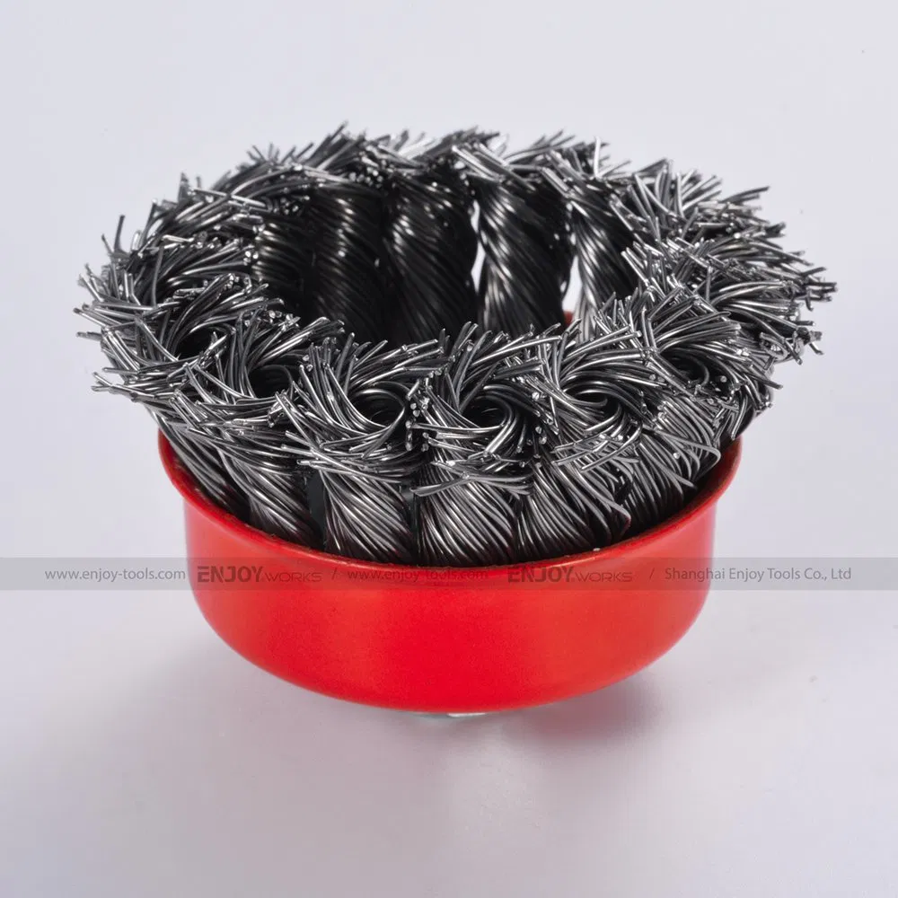 Stainless Steel Twisted Knotted Grinder Wire Cup Brush for Polishing