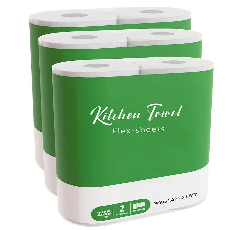 Tad Ultra-Absorbent 2-Ply Kitchen Paper Tissue Rolls - 6 Pack