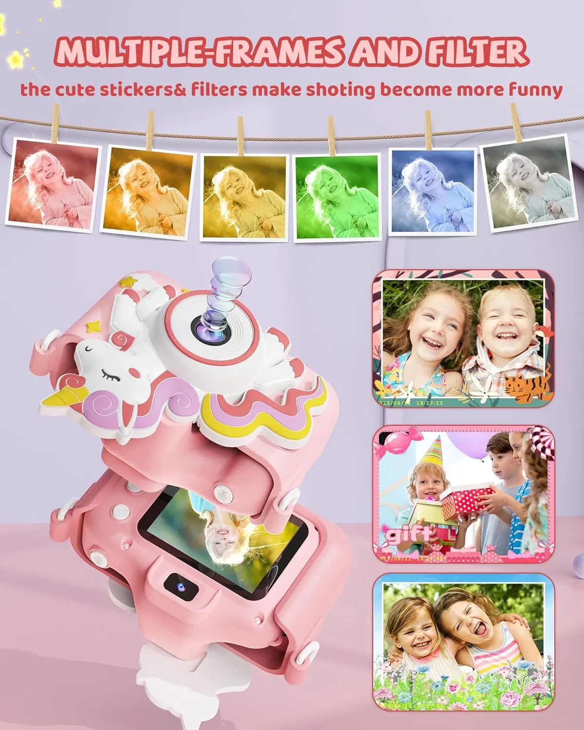 Mini Camera for Kids Colorful Fun Digital Camera for Kids with Silicone Protection