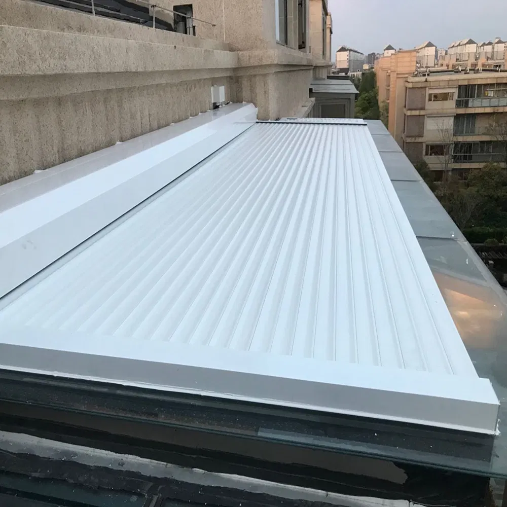 Automatic Motorized Aluminum Horizontal Roof Mounted Roller Shutter for Sun Room