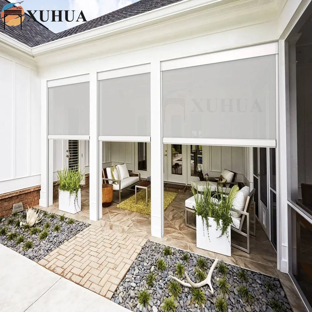Xuhua Factory Customized Modern Electric Outdoor Motorised Windproof Waterproof Aluminum Zipper Screen