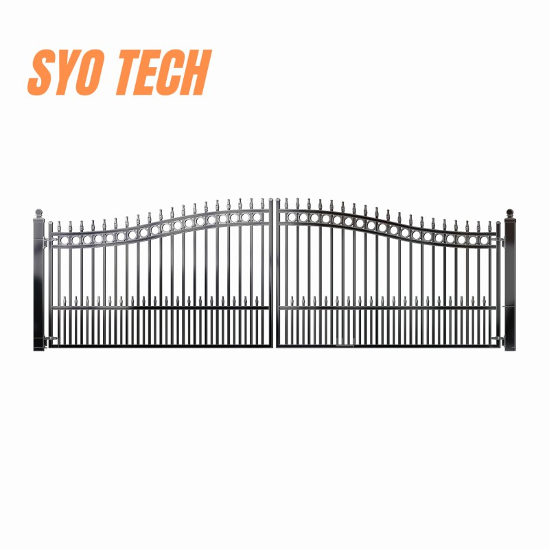 Wholesale New Design Heavy Duty Privacy Posts Driveway Black Steel/Metal Cast/Wrought Iron Gate for Fence/Main/Security/Entrance/House