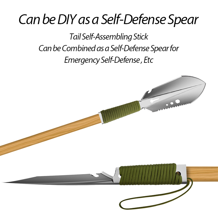 Kinggear Outdoor Lightweight Stainless Steel Multi-Function Garden Tools Camping Shovel