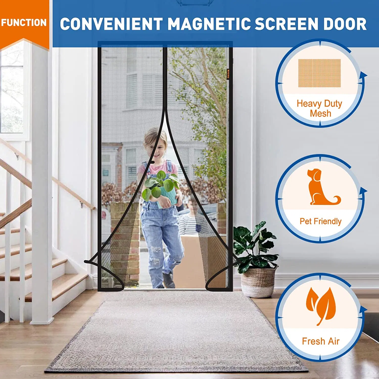 Magnetic Soft Polyester Screen Door Anti Mosquito Insect Screen Curtain