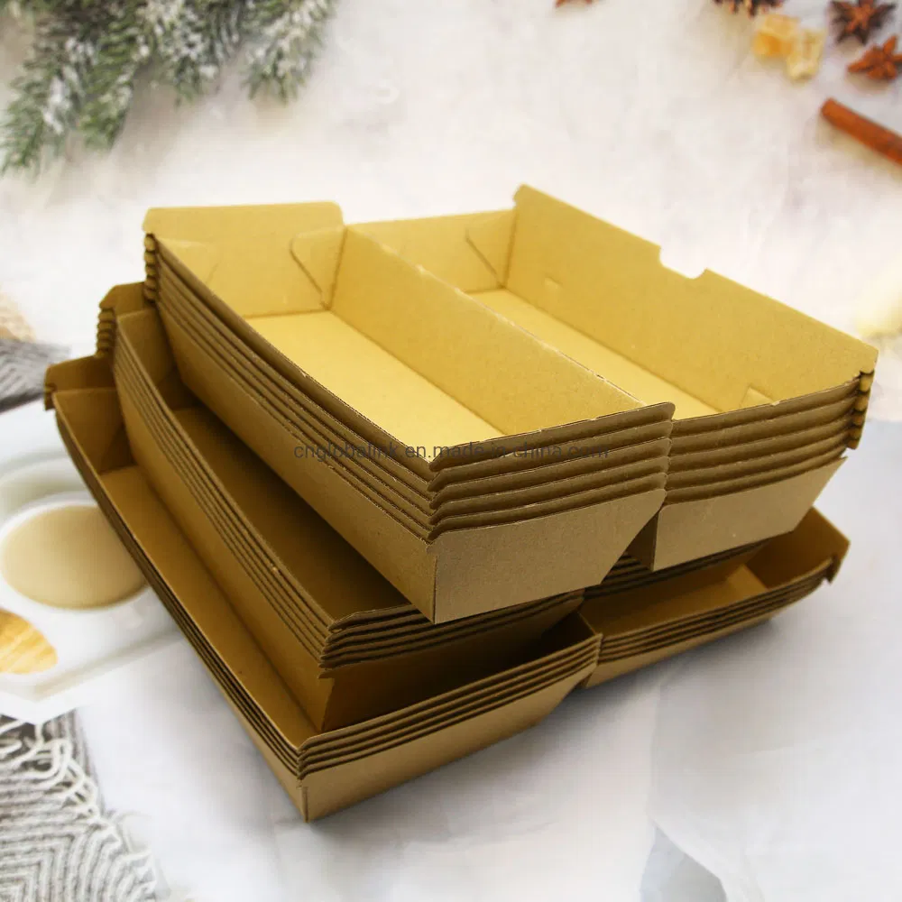 Disposable Take-out Food Packing Corrugated Cardboard Brown Paper Box