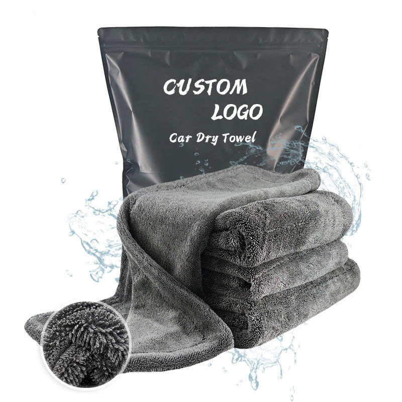 Microfiber Car Towel 1200GSM 1400GSM Drying Microfiber Towels Wholesale Cleaning Microfiber Cloth Double Twisted Detailing Microfiber Towels