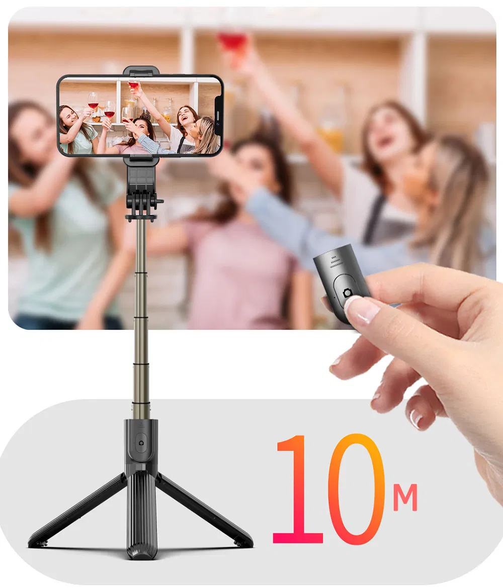 L03 Aluminum Alloy Foldable Bluetooth Tripod Selfie Stick Portable Phone Tripod