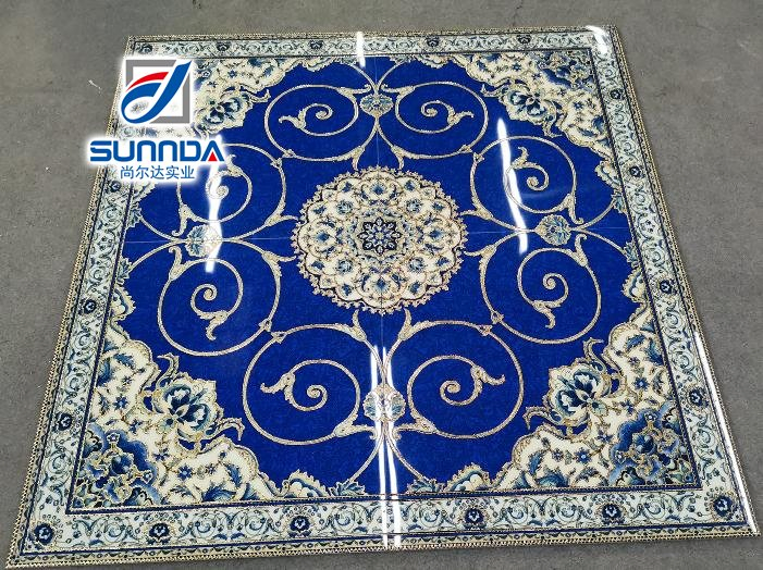 Plated Gold Silver Glazed Polished Carpet Floor Tiles Hote Hall Decoration