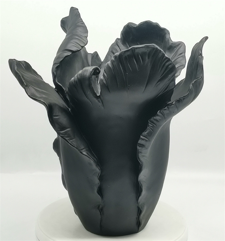 French Classic Lalique Daum Crystal Tulip Flower Vase Elegant Decorative Ornament Home Villa Wedding Hotel Decor Premier Flower Bottle Desk Vase