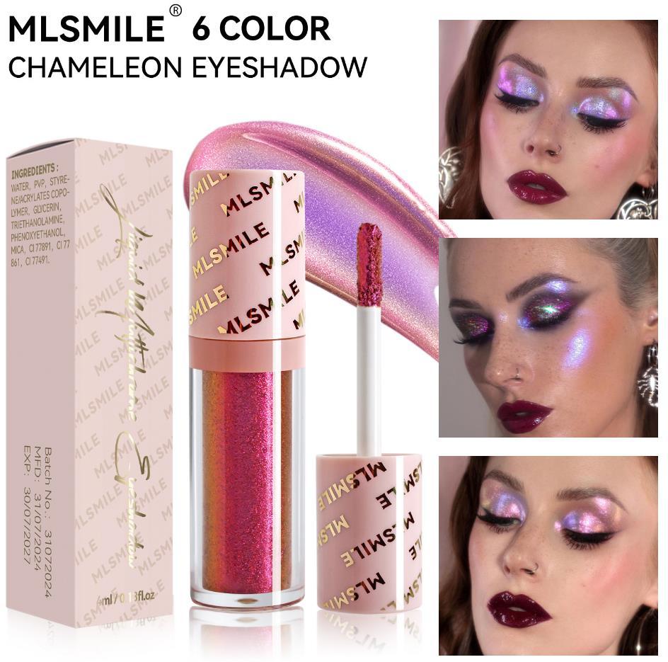 Online Wholesale Retail Multichrome Holographic Shimmer Makeup Eye Shadow Metallic Liquid Eyeshadow Diamond Liquid Eye Shadow Liquid Highlight Makeup Eyeliner