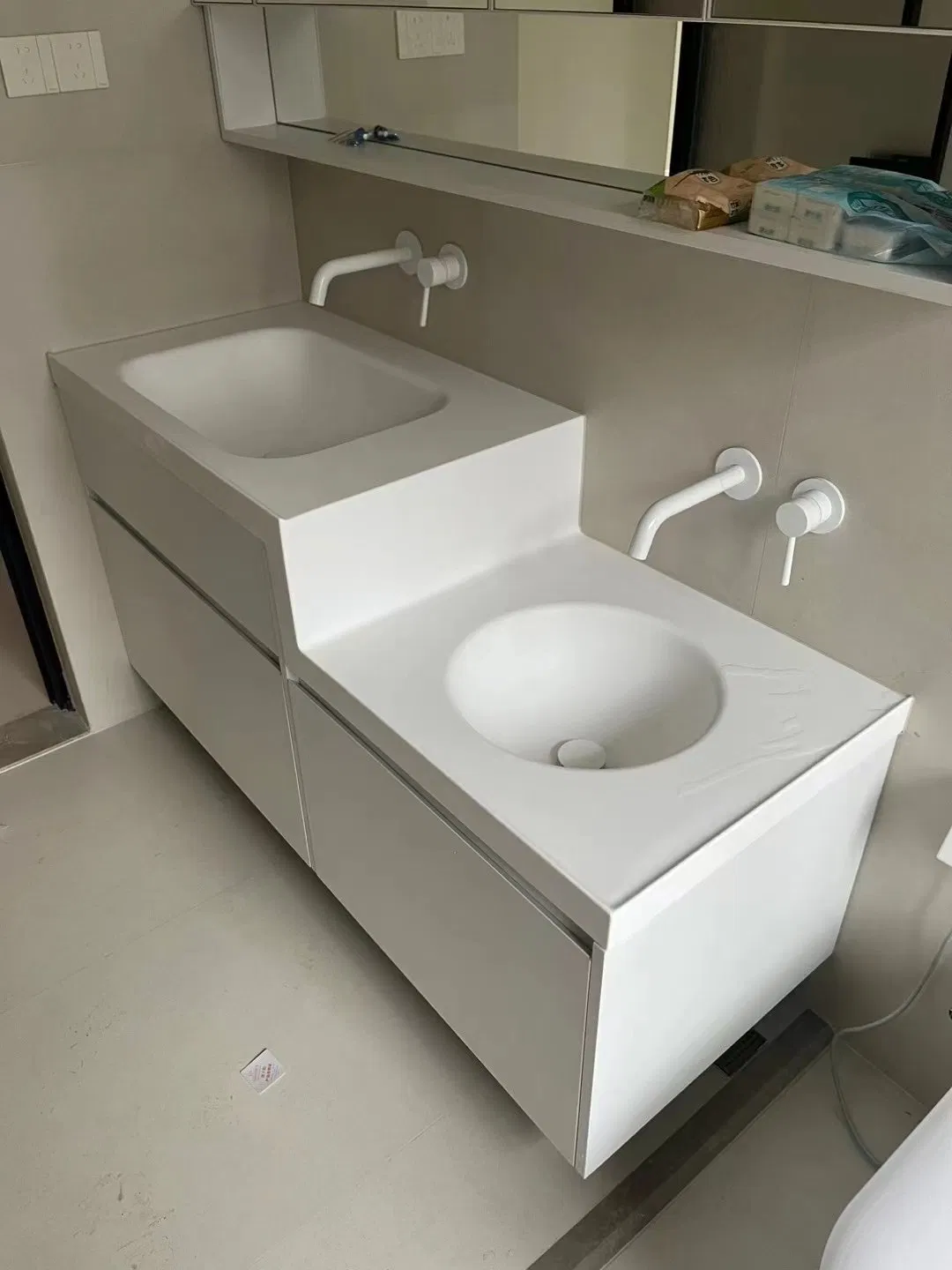 Wholesale Factory Price Bathroom Vanity One Sink Bathroom Vanity Bathroom Sink Pedestal Bathroom Sinks Ready Made Modern Bathroom Sink with Cabinet