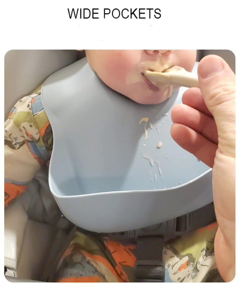 Baby Silicone Feeding Bibs Djustable Waterproof Bibs for Feeding