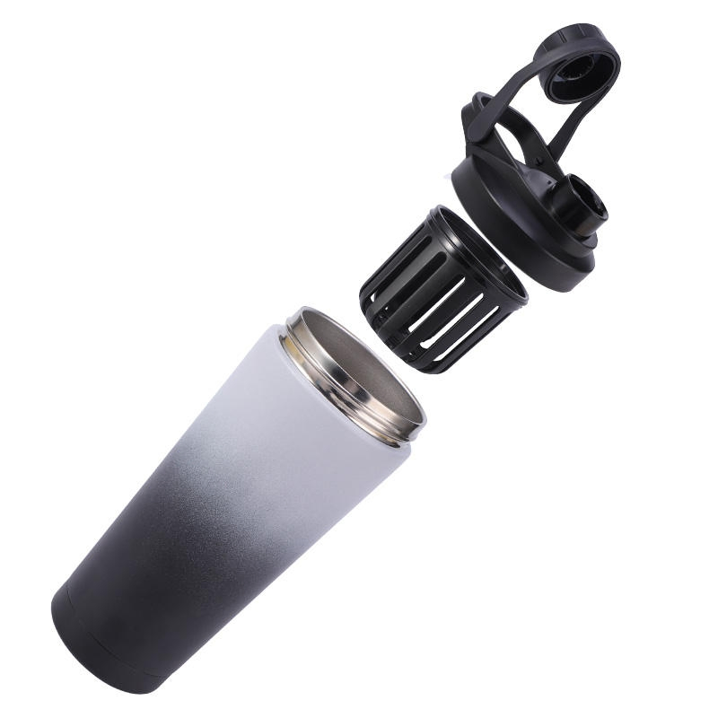 Протеиновый шейкер 24 унции, сталь, с кастомизацией