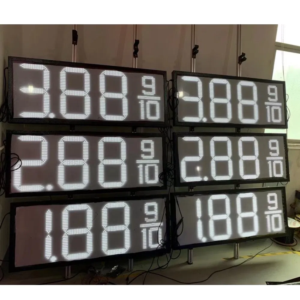 Wireless Control RF Remote Gas Station Electronic LED Number Price Sign Digital Display Board with Waterproof Case