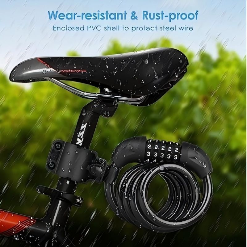 Universal Protective Bike Locking Steel Cable Chain Anti-Theft Lock