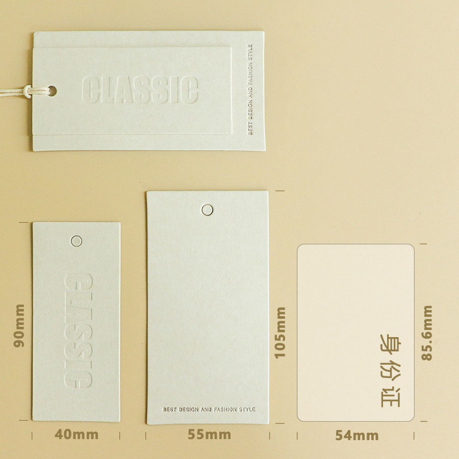 Бирки бумажные для одежды с логотипом и тиснением