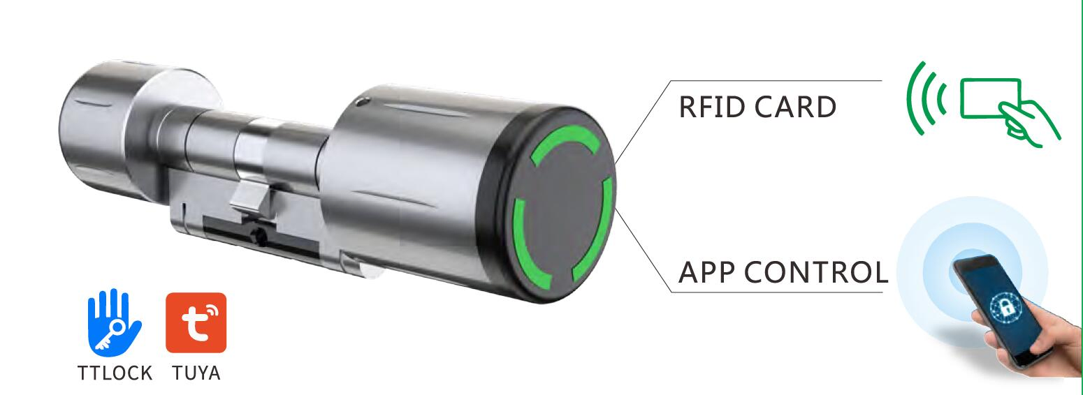 High Security Multi-Unlocking Ways IP65 Keyless WiFi Digital Adjustable Modular Profile Tuya/Tt APP Smart Electronic Door Lock Cylinder