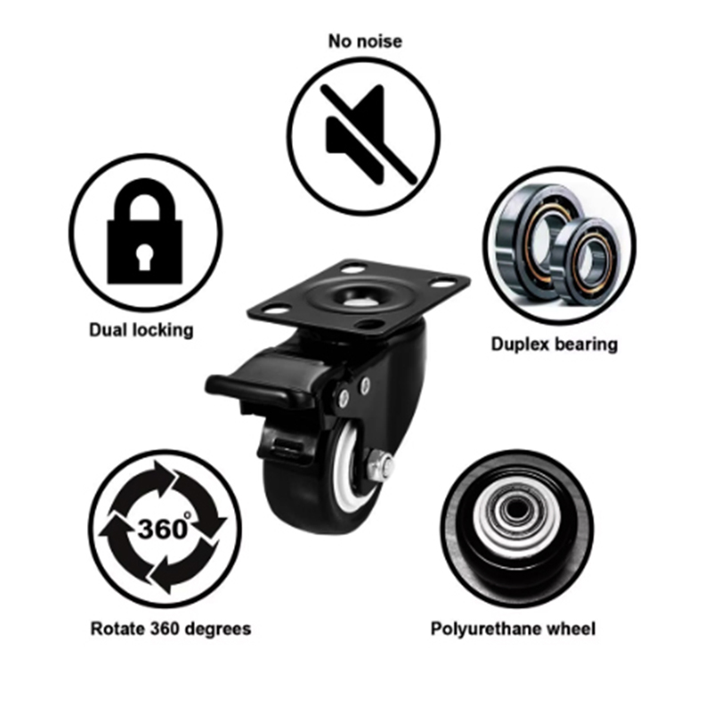 Rigid Fixed Caster Heavy-Duty Casters Ensure Smooth Mobility for Supermarket Caster