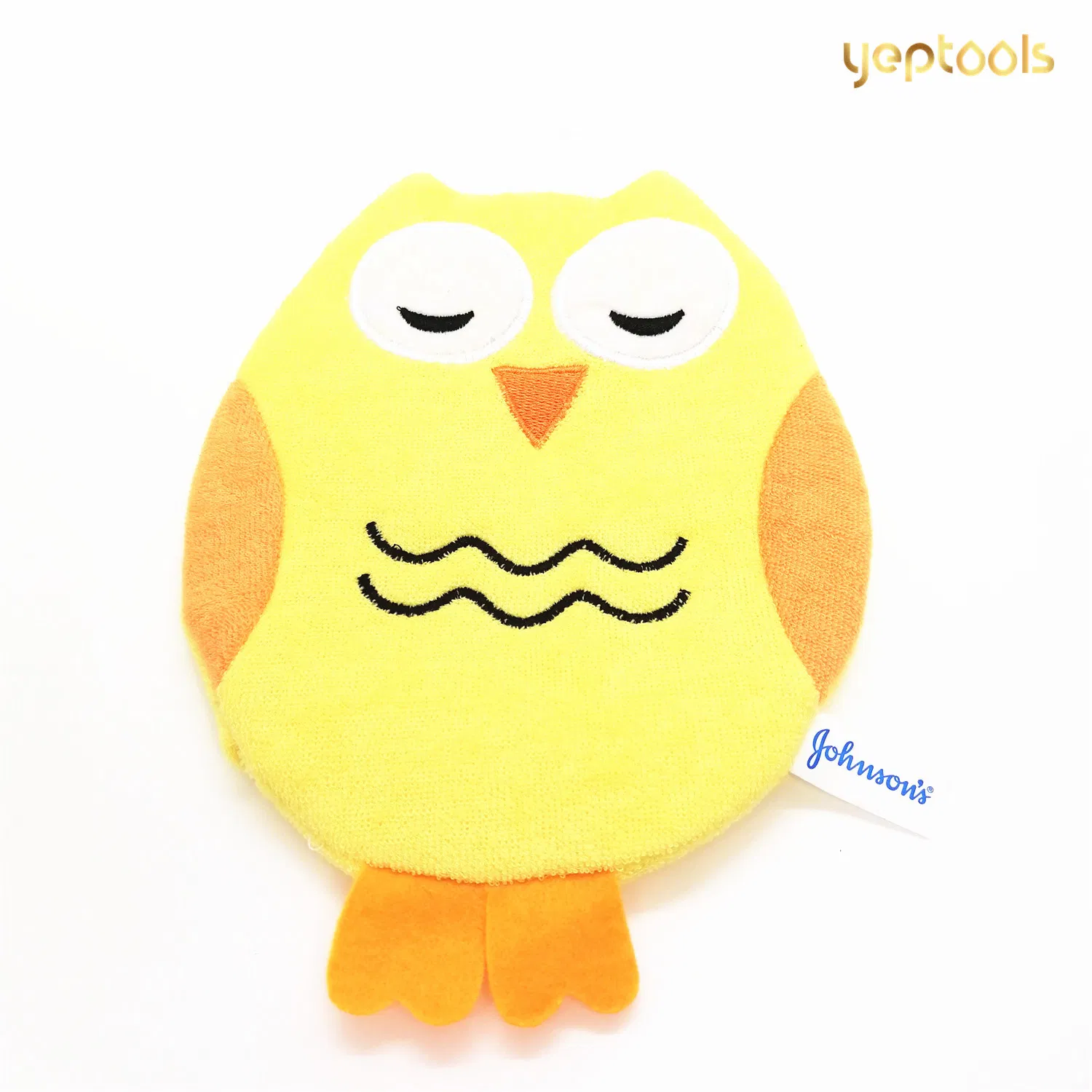 Owl Wash Cloth - Animal Shape Cotton Mitt - Zoo Glove - Puppet - Wash Cloth - Children Bath Brush - Bath Glove (Yellow Owl Bath Cloth)