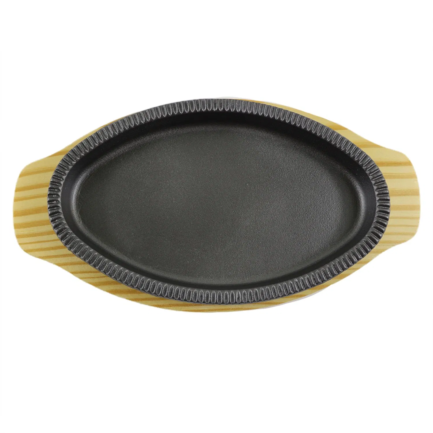 Чугунная овальная сковорода-гриль с подставкой