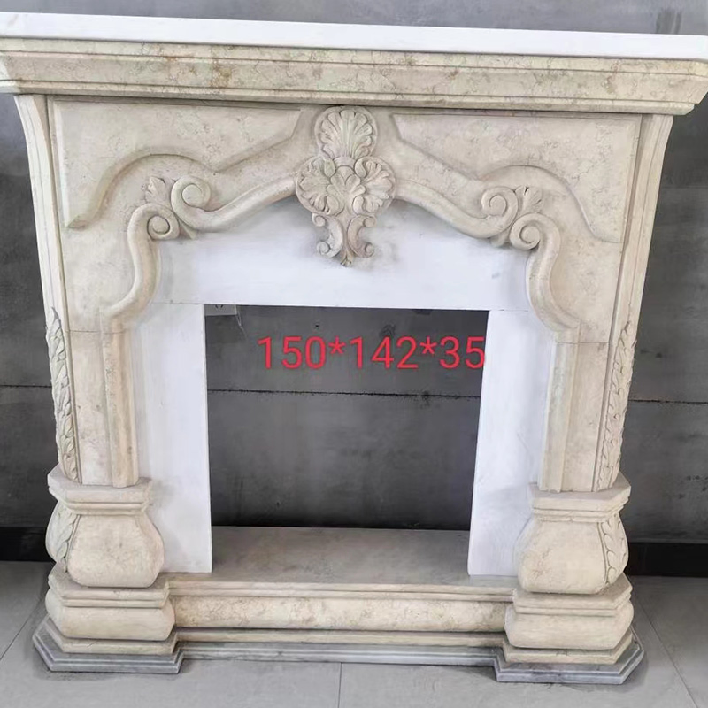 Камин из мрамора и известняка ручной работы