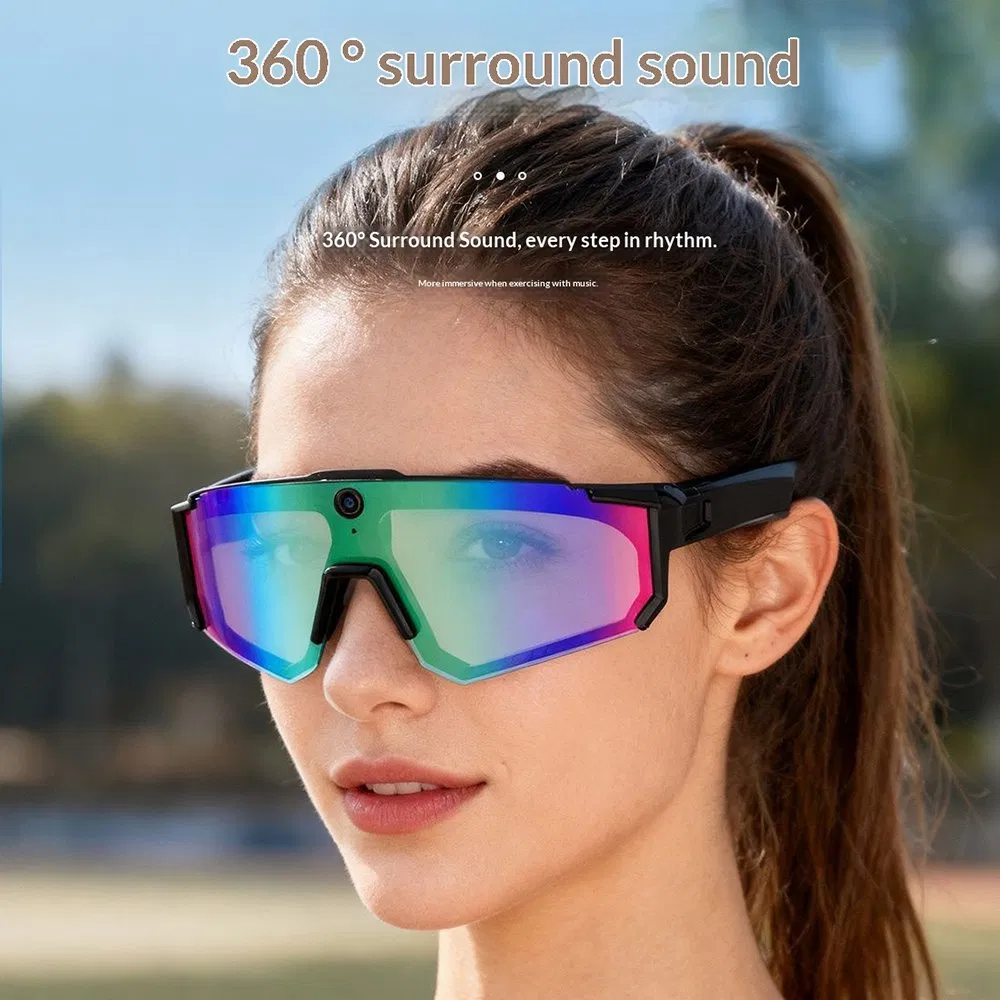 V06 Ai Smart Glasses - HD Camera, Bt 5.3, UV Protection, Translation, Black/Green